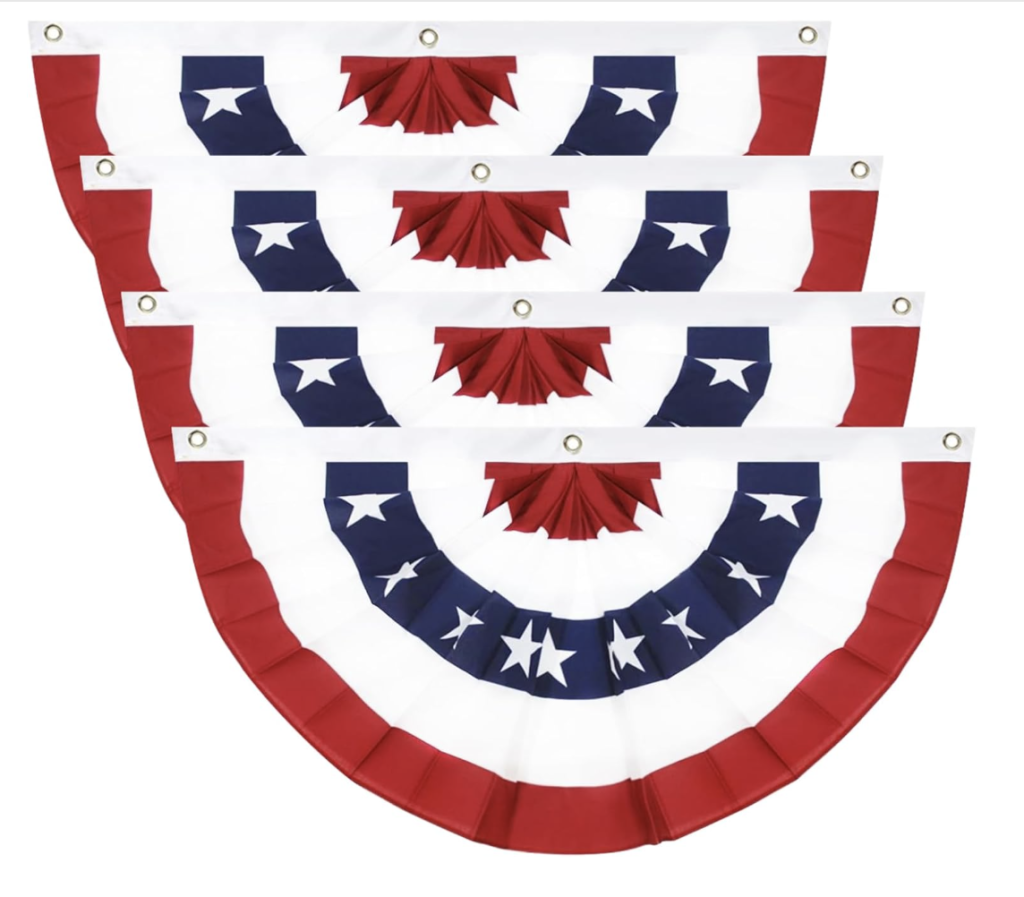 4-Pack of Outdoor Pleated Fan Flags!